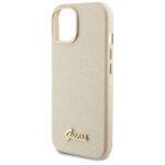 Coque Guess Glitter Glossy Script pour iPhone 15 - Sparkle Beige – Image 5