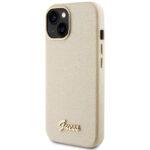 Coque Guess Glitter Glossy Script pour iPhone 15 - Sparkle Beige – Image 3