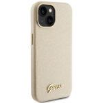 Coque Guess Glitter Glossy Script pour iPhone 15 - Sparkle Beige – Image 4