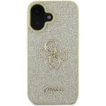 Coque Guess Glitter Fixed Big 4G pour iPhone 16 - Gold – Image 2