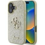 Coque Guess Glitter Fixed Big 4G pour iPhone 16 - Gold