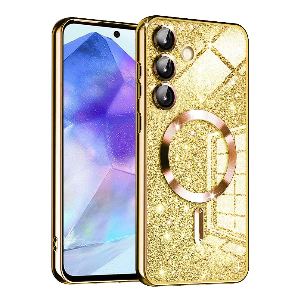 1621099 Coque Techsuit Luxury Glitter MagSafe pour Samsung Galaxy A55 - Gold – Image 1