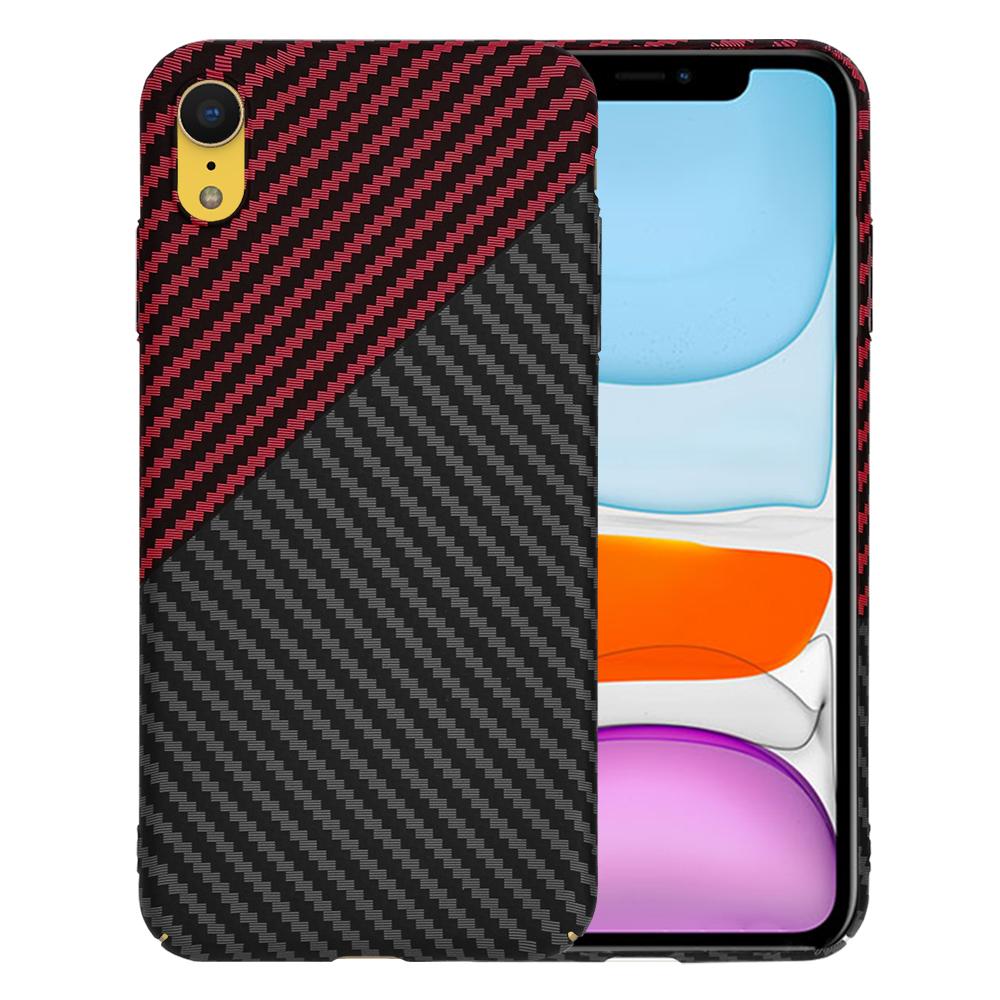1636327 Coque Techsuit Carbonite FiberShell pour iPhone XR - Red Vortex – Image 1