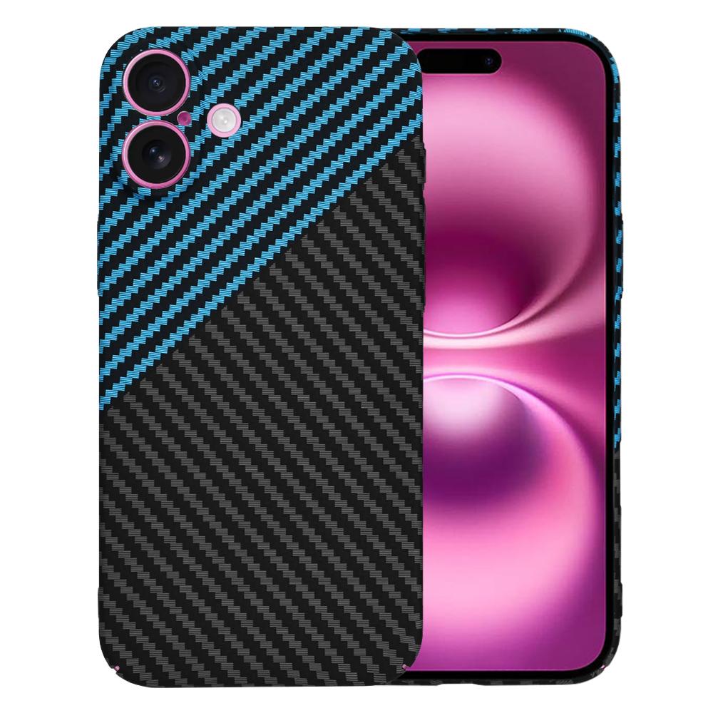 1642093 Coque Techsuit Carbonite FiberShell pour iPhone 16 Plus - Blue Pulse – Image 1