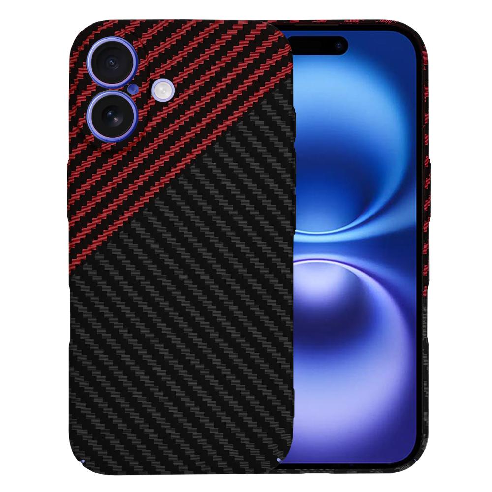 1642189 Coque Techsuit Carbonite FiberShell pour iPhone 16 - Red Vortex – Image 1