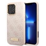 Coque Guess Hardcase 4G Logo Plate MagSafe pour iPhone 16 Pro - Pink