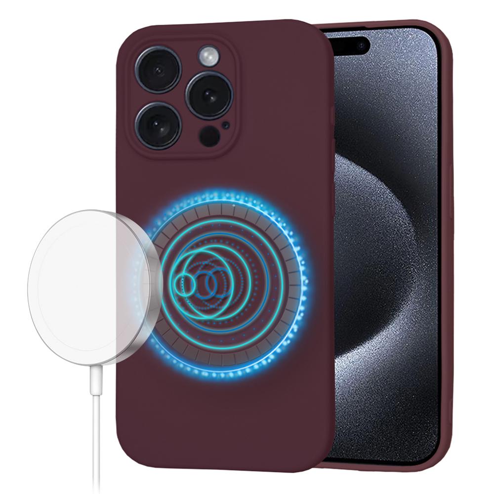 1762507 Coque Techsuit SoftFlex MagSafe pour iPhone 15 Pro - Plum Red – Image 1