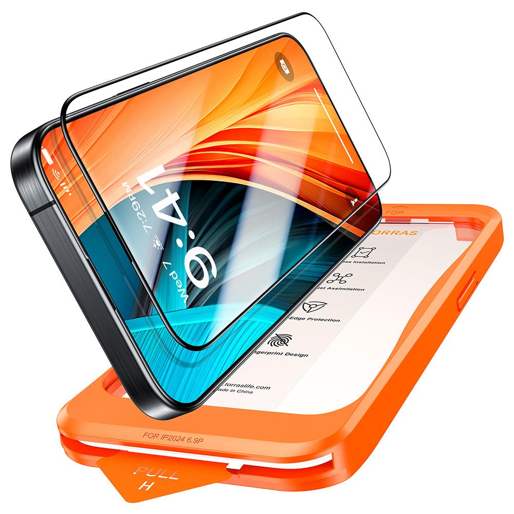 1815883 Protection d'écran Torras GlassGo Install Master pour iPhone 16 Plus - Black – Image 1