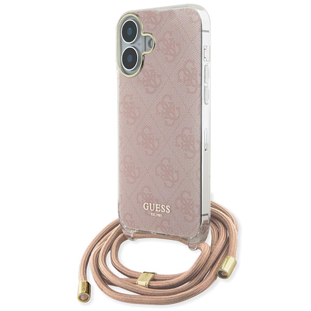 1835371 Coque Guess Crossbody Cord 4G Print avec cordon pour iPhone 16 - Pink – Image 1