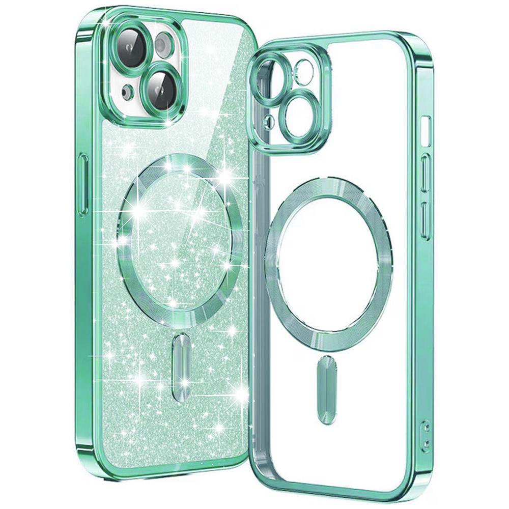 1915531 Coque Techsuit Luxury Glitter MagSafe pour iPhone 15 Plus - Light Green – Image 1