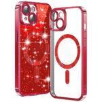 Coque Techsuit Luxury Glitter MagSafe pour iPhone 15 Plus - Red