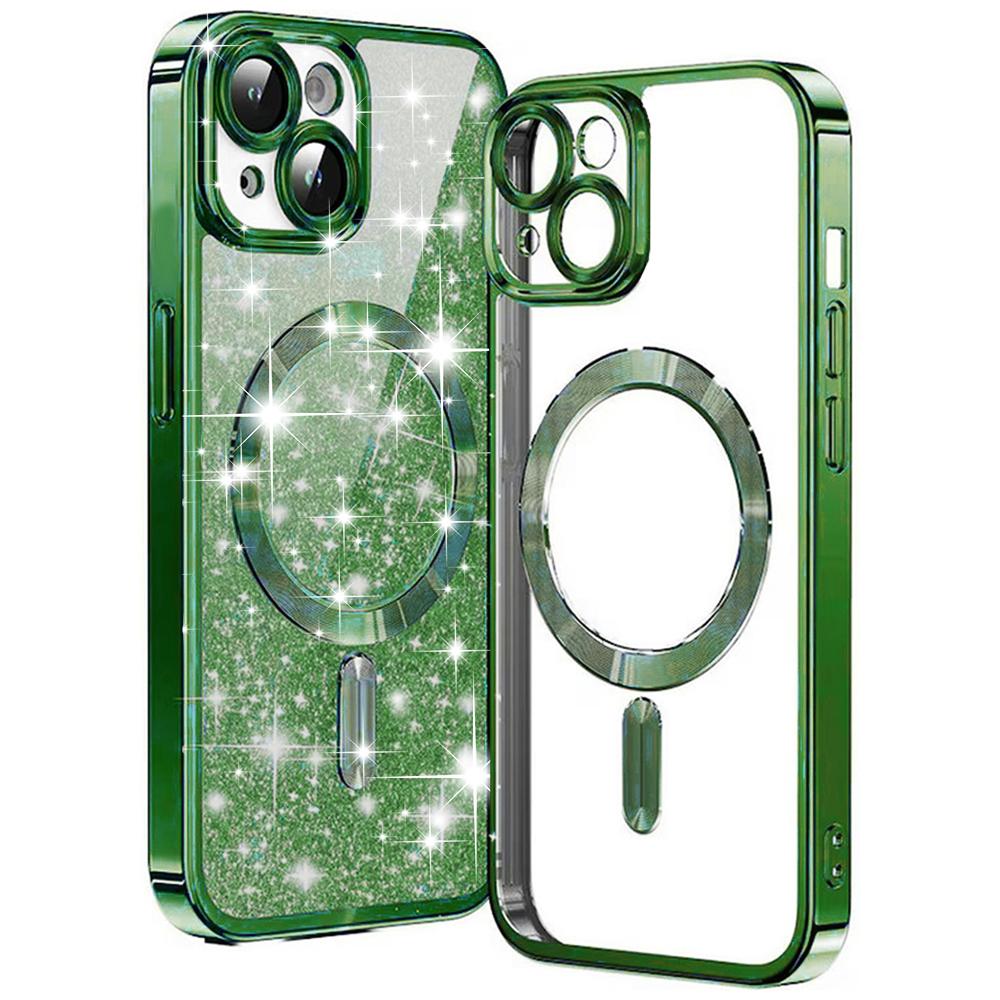 1915639 Coque Techsuit Luxury Glitter MagSafe pour iPhone 15 - Deep Green – Image 1