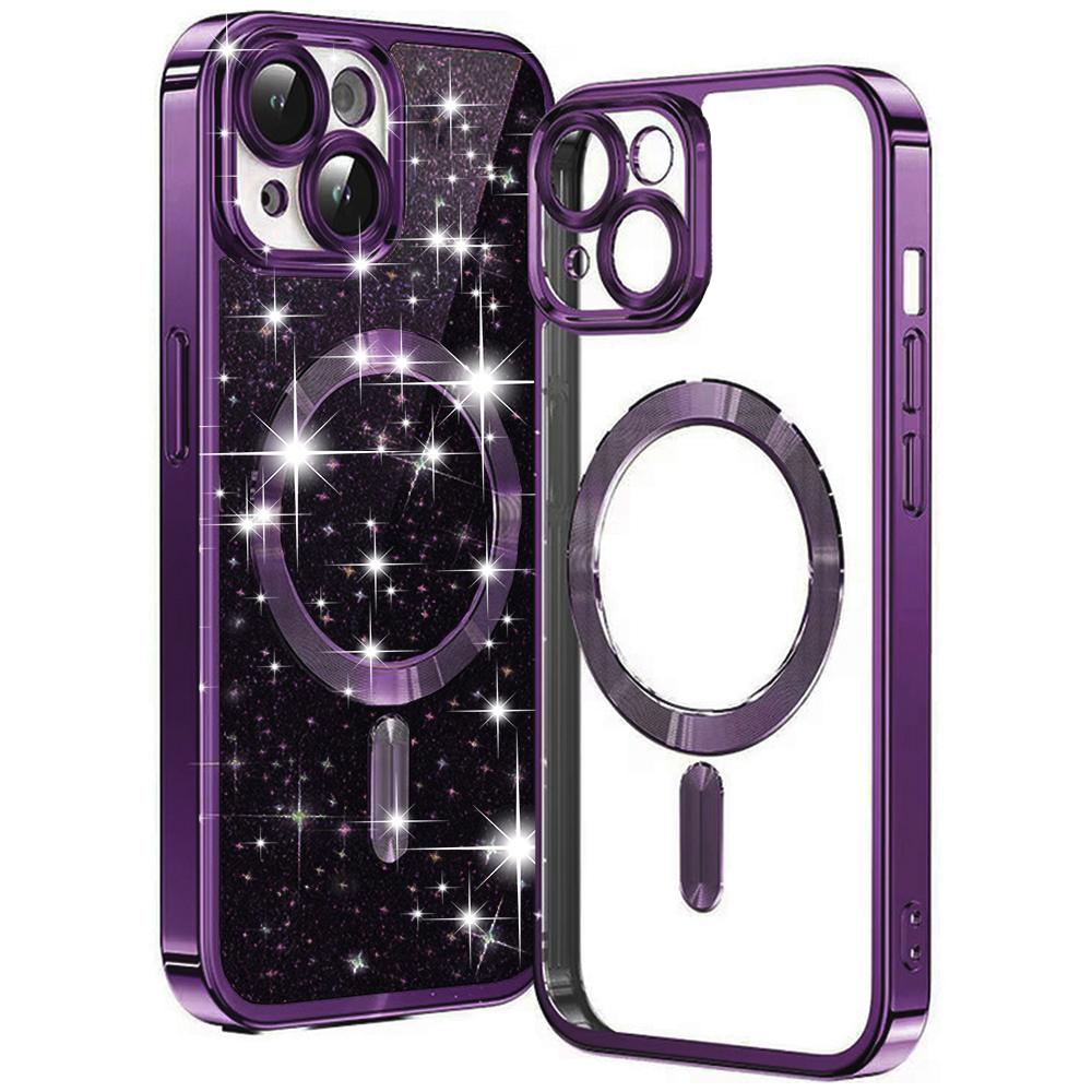 1915735 Coque Techsuit Luxury Glitter MagSafe pour iPhone 14 - Deep Purple – Image 1