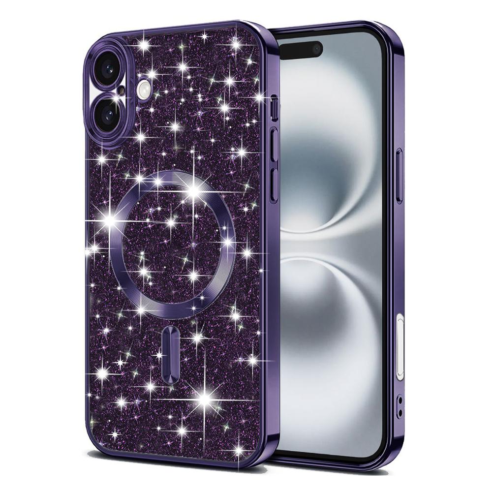 1944607 Coque Techsuit Luxury Glitter MagSafe pour iPhone 16 Plus - Deep Purple – Image 1