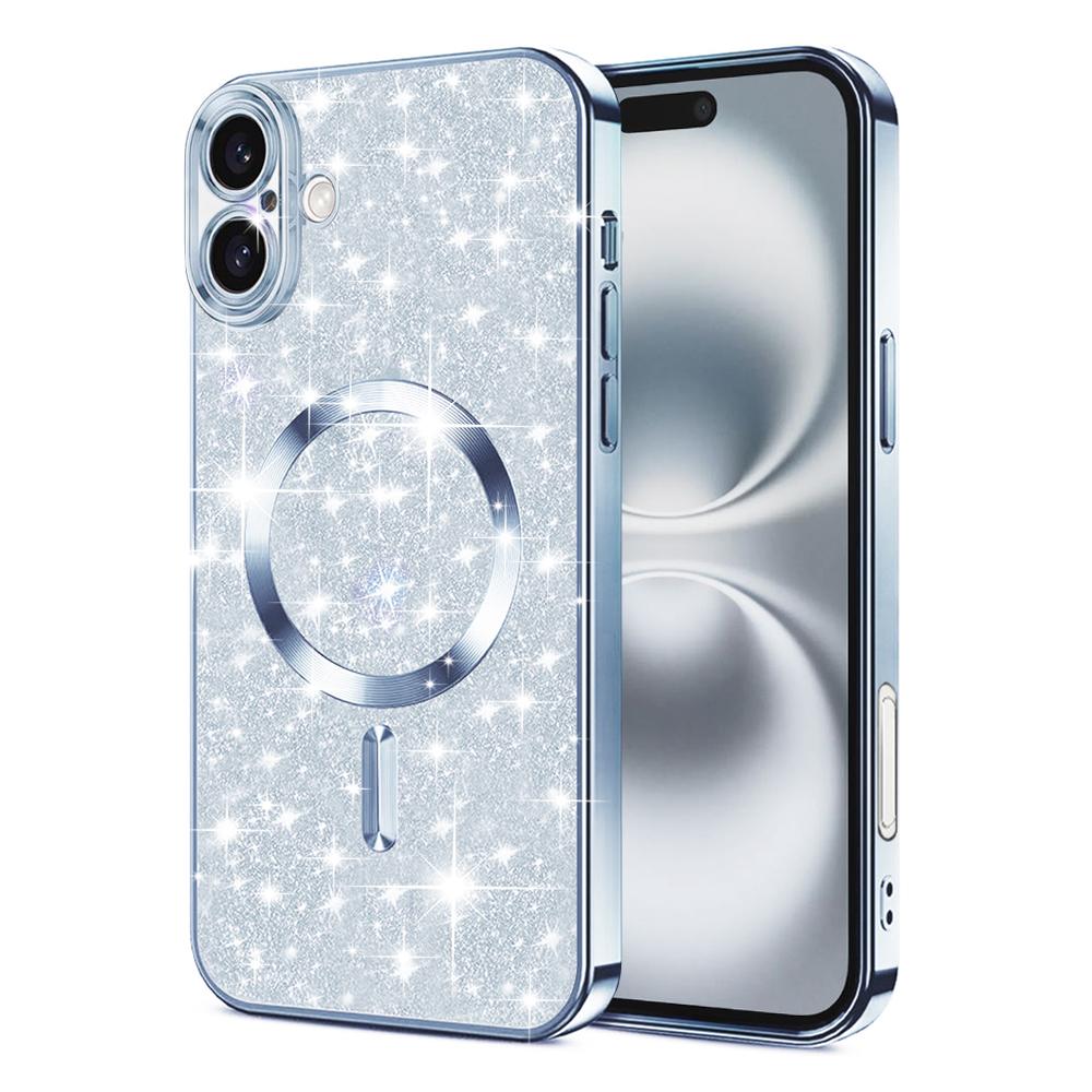 1944613 Coque Techsuit Luxury Glitter MagSafe pour iPhone 16 Plus - Light Blue – Image 1
