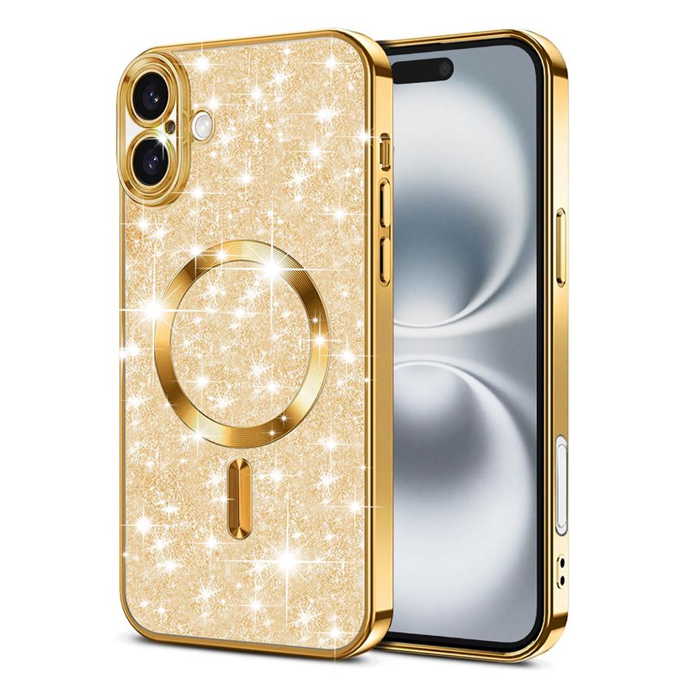 1944685 Coque Techsuit Luxury Glitter MagSafe pour iPhone 16 - Gold – Image 1