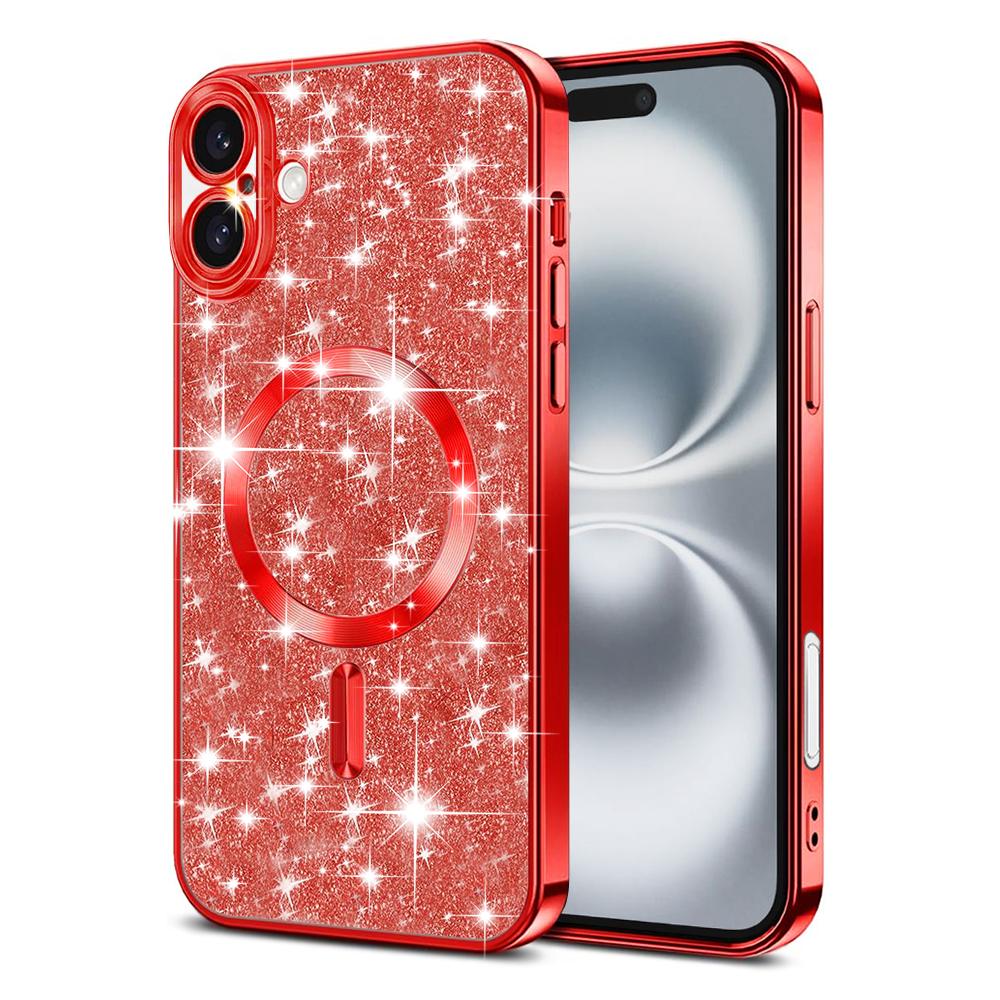 1944703 Coque Techsuit Luxury Glitter MagSafe pour iPhone 16 - Red – Image 1