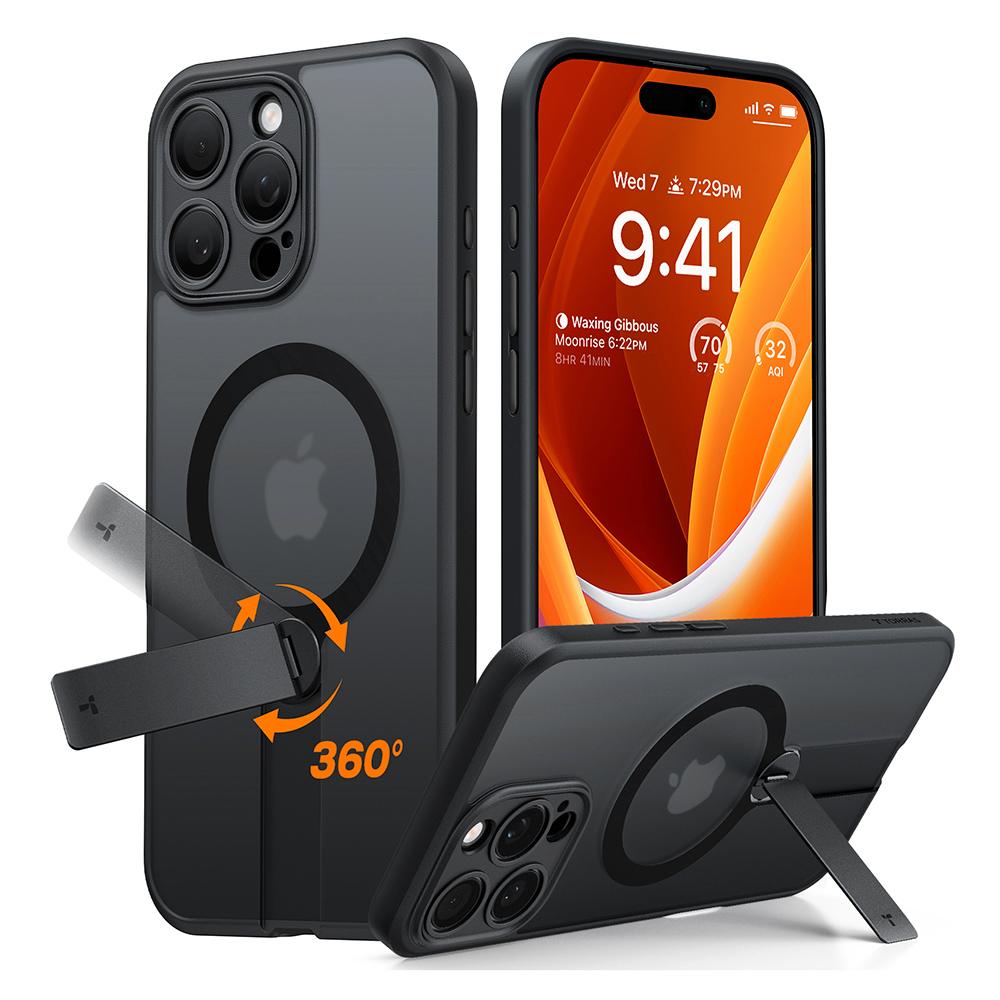 1948381 Coque Torras Pstand Spin MagSafe pour iPhone 16 Pro Max - Black – Image 1
