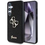 Coque Guess Glitter Script Big 4G Logo pour Samsung Galaxy S25 - Black