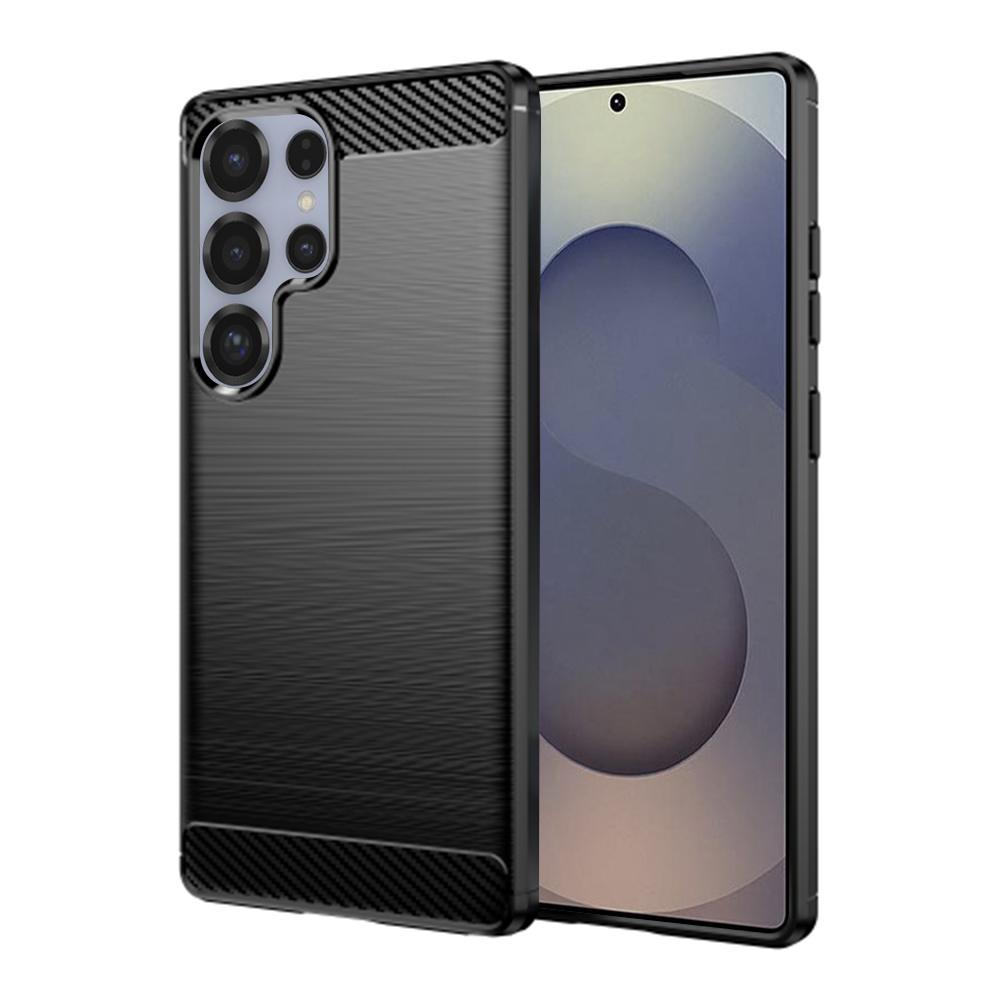 1970953 Coque Techsuit Carbon Silicone pour Samsung Galaxy S25 Ultra - Black – Image 1