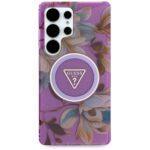 Coque Guess IML Metal Glitter Flowers Triangle MagSafe pour Samsung Galaxy S25 Ultra - Purple – Image 2