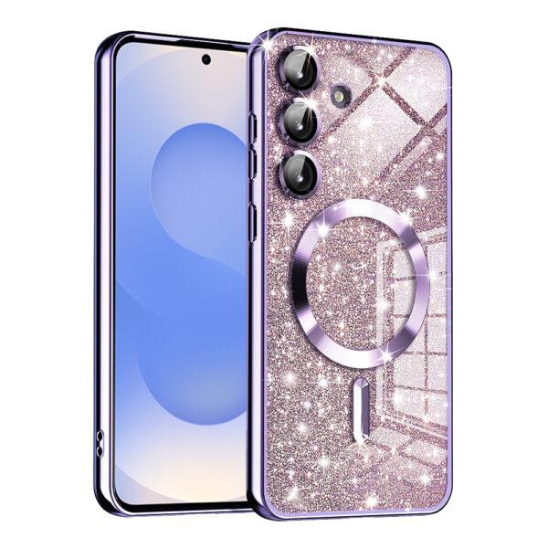 Coque Techsuit Luxury Glitter MagSafe pour Samsung Galaxy S25 - Light Purple