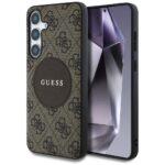 Coque Guess 4G Circle Classic Logo MagSafe pour Samsung Galaxy S25 - Brown