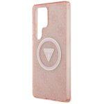Coque Guess IML Metal Glitter 4G Circle Triangle MagSafe pour Samsung Galaxy S25 Ultra - Pink – Image 4