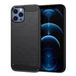 Coque Techsuit Carbon Silicone pour iPhone 12 Pro Max - Black