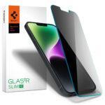 Protection d'écran Spigen Glas.tR Slim pour iPhone 13 / iPhone 13 Pro / iPhone 14 / iPhone 16e - Privacy