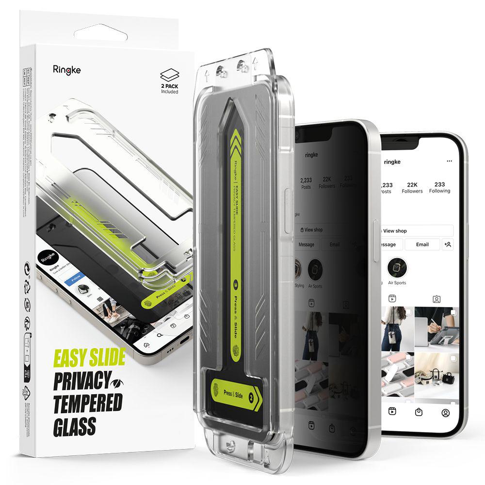 2037133 Lot de 2 protections d'écran Ringke Easy Slide Privacy Tempered Glass pour iPhone 16e - Privacy – Image 1