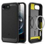 Coque Spigen Rugged Armor MagSafe pour iPhone 16e - Matte Black