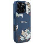 Coque Guess Grained Flowers MagSafe pour iPhone 16 Pro Max - Blue – Image 3