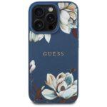 Coque Guess Grained Flowers MagSafe pour iPhone 16 Pro Max - Blue – Image 2
