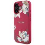 Coque Guess Grained Flowers MagSafe pour iPhone 16 - Fuchsia – Image 2