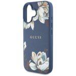 Coque Guess Grained Flowers MagSafe pour iPhone 16 - Blue – Image 5