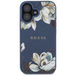 Coque Guess Grained Flowers MagSafe pour iPhone 16 - Blue – Image 2