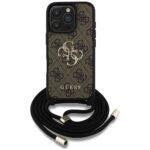 Coque Guess Hardcase 4G Big Logo avec cordon pour iPhone 16 Pro - Brown