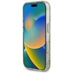 Coque Guess IML Metal Glitter Flowers Triangle MagSafe pour iPhone 16 - Green – Image 4