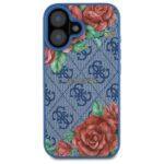 Coque Guess Hardcase 4G Flower Print MagSafe pour iPhone 16 - Blue