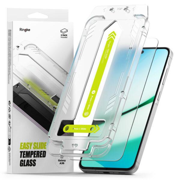 Lot de 2 protections d'écran Ringke Easy Slide Tempered Glass pour Samsung Galaxy A36 - Clear
