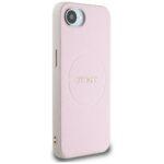 Coque Guess Grained Gold Ring MagSafe pour iPhone 16e - Pink – Image 3