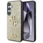 Coque Guess Glitter Script Big 4G Logo pour Samsung Galaxy S25 Plus - Gold