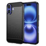 Coque Techsuit Carbon Silicone pour iPhone 16 - Black