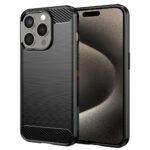 Coque Techsuit Carbon Silicone pour iPhone 15 Pro Max - Black