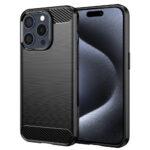 Coque Techsuit Carbon Silicone pour iPhone 15 Pro - Black