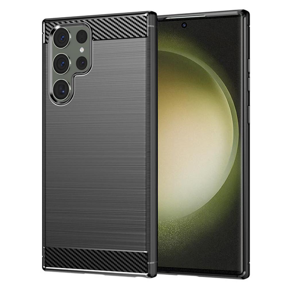 2100079 Coque Techsuit Carbon Silicone pour Samsung Galaxy S23 Ultra - Black – Image 1