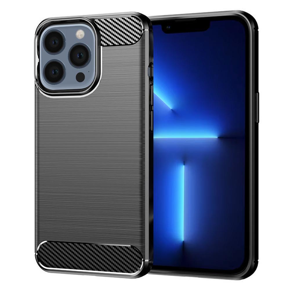 2103997 Coque Techsuit Carbon Silicone pour iPhone 13 Pro Max - Black – Image 1