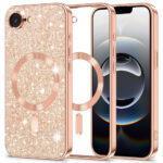Coque Techsuit Luxury Glitter MagSafe pour iPhone 16e - Rose Gold