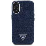 Coque Guess Denim Triangle Logo MagSafe pour iPhone 16 - Blue – Image 2